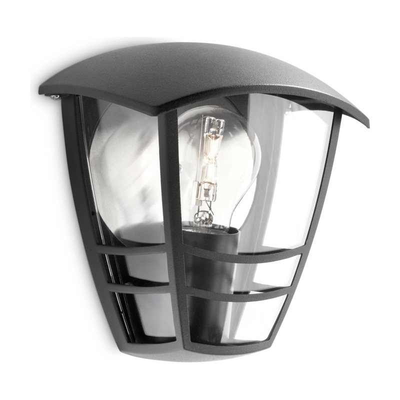 Creek wall lantern black 1x60W 230V base