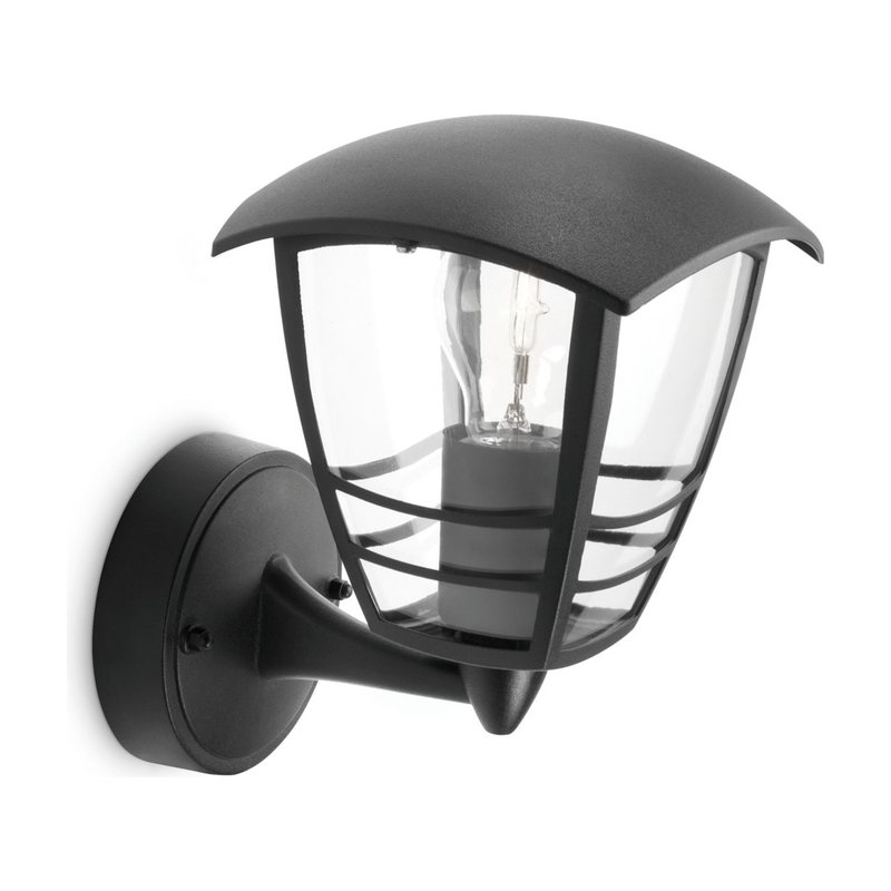 Creek wall lantern black 1x60W 230V up
